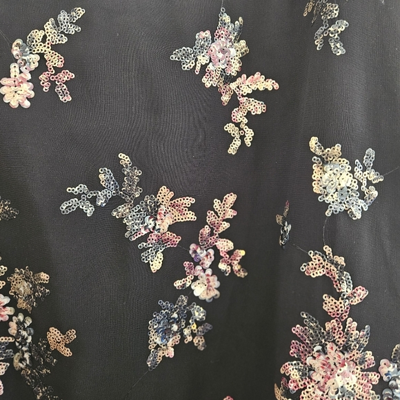 Floral Sequined Black Camisole Top - Picture 3 of 4